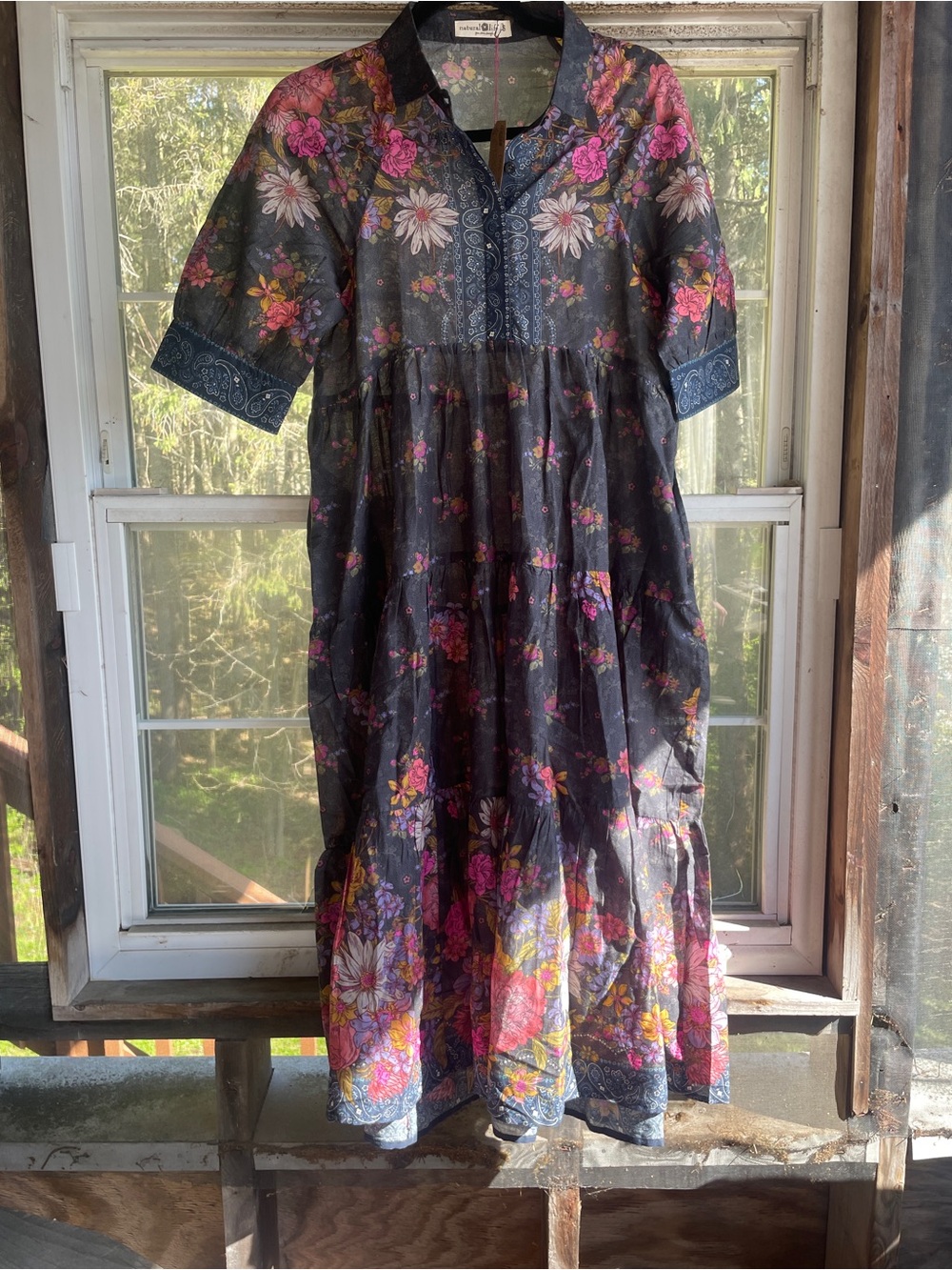 NATURAL LIFE “Rebecca” Floral Tiered Midi Dress